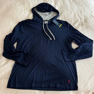 Ralph Lauren Navy Blue Supreme Comfort Men’s Hoodie Cotton Medium NWT